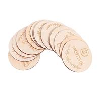 KOMBIUDA 14pcs Wooden Monthly Cards for Milestone Memories Boy Girl Photo Props Creative Photo Decor to Celebrate Newborn Growth