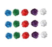KOMBIUDA 15pcs Glitter Sparkle Ball Cat Creative Ball-shaped Pet Teaser Kitten Play for Indoor Cats Interactive Fun to Stimulate Curiosity and Prevent Scratching Random Color
