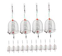 KOMBIUDA 15pcs Heavy Duty Stainless Steel Fishing Bait Trap Cage Reusable Secure Feeder Basket for Carp Fishing Lakes Rivers Outdoor Activities
