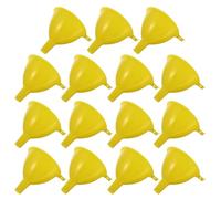 KOMBIUDA 15pcs Plastic Funnels Yellow Laboratory Funnel 60mm Diameter Smooth Triangle for Transferring Small Amounts of Liquid into Tiny Bottles in Laboratory Use