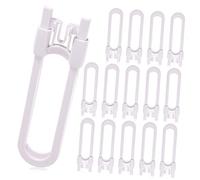 KOMBIUDA 15pcs U Shape Cabinet Lock Cabinet Locks for Babies Kit Outlet Locks for Cabinets Valve Drawers Locking First Latches Freezer Temporary Bifold Lockable Gate Door Abs