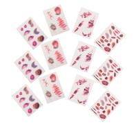 KOMBIUDA 16 Sheets Halloween Temporary Tattoo Scar Stickers Realistic Zombie Wound Makeup Decals for Masquerade Cosplay April Fool Day and Valentine Fake Props Easy to Apply Horror Face