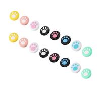 KOMBIUDA 16pcs Joystick Grip Caps and Thumb Stick Cover for Gaming Console Controller, Non-slip Cat Paw Design, Compatible with Switch Console, Mix, Protective Analog Stick Covers for Gaming