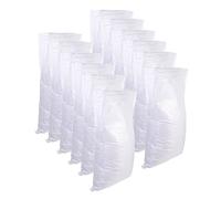 KOMBIUDA 16pcs Waterproof Woven Sandbags Flood Protection Heavy Duty Plastic Sand Bags for Outdoor Flooding and Hurricane Control White 35x60cm