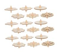 KOMBIUDA 18Pcs DIY Painting Gyro Wooden Spinning Tops Unfinished Craft for Boys Creative Hand Play Party Favours