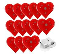 KOMBIUDA 18pcs Luminous Heart Brooch Pins Red Heart Lapel Pins for Women Comfortable Wear for Parties Outdoor Events Easy to Attach Glow Dark for Sharing Decorations