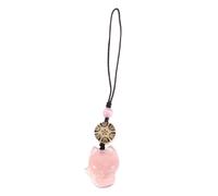 KOMBIUDA 1Pc Cartoon Mobile Phone Chain Pendant Pink Natural Chalcedony Keychain Creative Purse Accessory Cute Fox Design Birthdays and Special Occasions