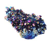 KOMBIUDA 1pc Colorful Crystal Cluster Amethyst Desktop Ornament for Home Office Natural Gemstone Adornment Unique Random Style for DIY Crafts and Flowerpot Decoration