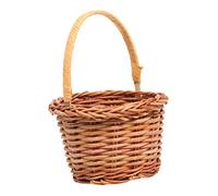 KOMBIUDA 1pc Mini Handmade Weaving Basket for Desktop Decoration Light Brown Easter DIY Activity Props Creative Knitting Basket for Home and School for Mini Crafts