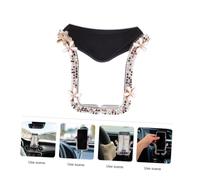 KOMBIUDA 1Pc Pink White Mobile Phone Navigation Support U Type Gravity Multi Function Car Air Conditioning Mount Rhinestone Design Compatible with Smartphones Safe Driving