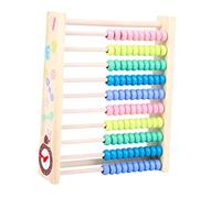 KOMBIUDA 1Pc Wooden Abacus Drawing Board for Double Sided Math Learning Tool with Water Based Paint Color Recognition and Creativity Development for Ages