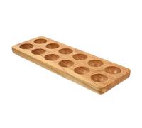 KOMBIUDA 1pc Wooden Tray Double Row Holder Storage Container Organizer Home Kitchenware