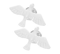 KOMBIUDA 1set Dove Lapel Pins Bird Badge for Holy Communion Confirmation Religious Spiritual Occasions Durable Elegant Faith Accessories 2pcs