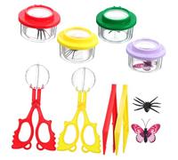 KOMBIUDA 1set Insect Magnifying Box Observation Kit Catching Container Magnifier Tweezers and Clips Engaging Learning Tool for Boys and Girls