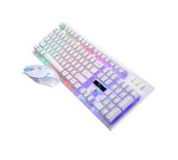 KOMBIUDA 1Set USB Wired Gaming Keyboard Mouse Set Ergonomic Mechanical Design Luminous Rgb Lighting for Gamers Creative Friends and Family