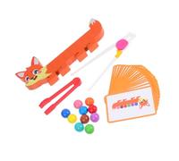 KOMBIUDA 1Set Wooden Fox Bead Activity for Montessori Educational Game for Color and Shape Recognition Fine Motor Skills Development Parent Bonding for Early Learning and Play