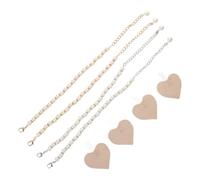 KOMBIUDA 2 Pairs Detachable Faux Pearl Heel Straps with Anti-slip Ankle Bands Shoe Secure Straps for High Heels Anti-loose Shoe Belts with Quick-install Grip Stickers Elegant Bridal and