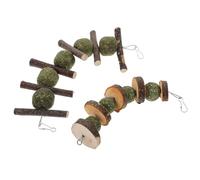 KOMBIUDA 2 Pcs Hamster Rabbit Chewing with Apple Wood Natural Grass Pet for Small Animals Safe Chew Playthings to Reduce Boredom and Promote Intelligence