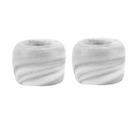 KOMBIUDA 2 Pcs Marble Grain Ceramic Toothbrush Holders with Ring Shape, Ventilated Toothbrush Stand for Bathroom and Kitchen Storage, Sturdy Porcelain Organizer Rack