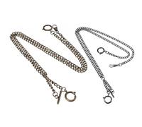 KOMBIUDA 2 Pcs Metal Pocket Watch Chains 44cm Length O-Ring Design Black Copper Colors Pocket Watch Accessory Suitable for Men’s Vintage Style