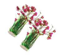 KOMBIUDA 2 Pcs Realistic Artificial Aquarium Plants Fish Tank Decorations Plastic Landscaping Props for Underwater Fish Shelter and Stress Relief Home Aquariums
