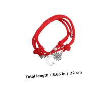 KOMBIUDA 2 Pieces Red Woven Moon Star Bracelets for Students Couples Friendship Wrap Bracelets Valentine’S Day Wristband