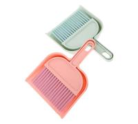 KOMBIUDA 2 Sets Mini Broom and Dustpan for Home and Office Compact Cleaning Tools for Desktop and Keyboard Portable Household Cleaning Utensils in Blue and Pink Efficient for Narrow Spaces