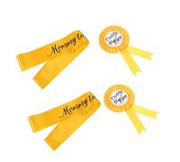 KOMBIUDA 2 Sets Satin Shower Party Sashes with Bee Badge Corsages Elegant Decorative Etiquette Belts for Mom and Dad Soft and Festive Accessories for Birthday Celebrations