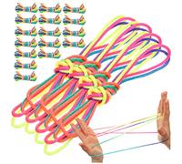 KOMBIUDA 20Pcs Finger Stretchy Strings Chinese String for Fun Cats Cradle Game Interactive Finger Hand Game Safe and Skin Friendly Materials