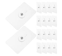 KOMBIUDA 20Pcs Heavy Duty Non-Marking Adhesive Wall Hooks 5×8Cm Thickened 75 Micron Sheet with 6Mm Exposed Rod - Nail-Free Traceless Hooks for Kitchen, Bathroom, Coats, Towels, and Heavy