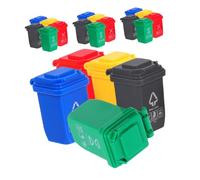 KOMBIUDA 20pcs Miniature Sorting Trash Cans with Lids for Dollhouses Scale Mini Rubbish Bins for Desktop Office Bedroom Tiny Waste Baskets for Educational Play and Decoration