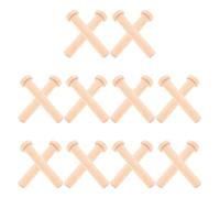 KOMBIUDA 20pcs Miniature Wood Nail Rods 8x33mm Solid Wood Tiny Nails for Woodworking and Crafting, Small Wooden Pegs Suitable for Train Wheel Model Making and DIY Projects