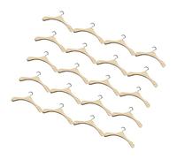 KOMBIUDA 20PCS Miniature Wooden Doll Clothes Hanger Set 12cm Tiny Dress Holders for BJD Dolls Dollhouse Wardrobe Organizer Dollhouse Furniture Accessories