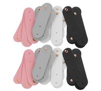 KOMBIUDA 20pcs Pu Leather Cord Organizer Straps for Data Cable and Earphone Wire Management, Reusable Snap Cord Keepers in Black, White, Grey, Pink - Travel, Office, Home Use