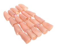 KOMBIUDA 20pcs Realistic Thumb Covers with Nails for Tricks Stage Pranks and Party Performances Soft Vinyl Large Small