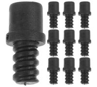 KOMBIUDA 20Pcs Toilet Brush Handle Adapter Replacement Screw Connector Kit, Black PP Threaded Scrub Brush Head Parts Compatible with 15Mm-16Mm Poles for Bathroom Cleaning Tools