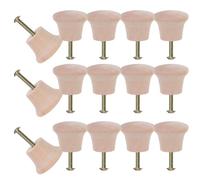 KOMBIUDA 20pcs Unfinished Wooden Cabinet Knobs Single Hole Cupboard Handles with Screws Ergonomic Wood Grain Pulls for Kitchen Wardrobe Dresser Furniture Drawer Upgrades