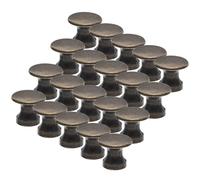 KOMBIUDA 20pcs Vintage Metal Drawer Pulls Single-Hole Round Head Knobs Retro Alloy Handles for Wardrobe Cabinet Cupboard Rustic Furniture Hardware with Safe Rounded Design