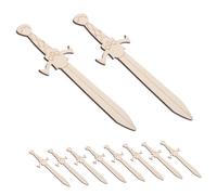 KOMBIUDA 20pcs Wooden Pirate Sword Craft Unfinished Wood Slices for DIY Painting Projects Family Bonding Hand-Eye Coordination Skill Development