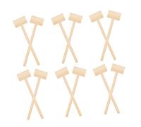 KOMBIUDA 24pcs Mini Wooden Mallet for Ergonomic Small Hammer for Chocolate Cracking Party Game Props Solid Wood Craft Tool Friendly and Smooth Natural Finish
