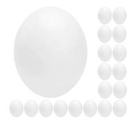 KOMBIUDA 24pcs Realistic Plastic Fake Eggs for Parrots and Cockatiels Small Canary Conure Clutch Eggs for Breeding and Nesting Training Sturdy Bird Decor for Aviaries and Pet Owners