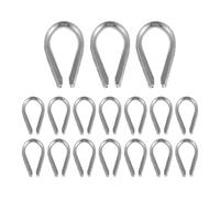 KOMBIUDA 24pcs Stainless Steel Rope Thimbles Climbing Wire Rope Collars Triangular Boast Ring Rigging Loop for Outdoor Survival Team Building Rigging