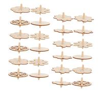 KOMBIUDA 24Pcs Wooden Gyro DIY Painting Set for Unfinished Spinning Tops with Rapid Rotation Educational Craft for Hand Eye Coordination and Pressure Relief Creative Boys