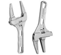 KOMBIUDA 2pcs Adjustable Aluminum Alloy Basin Wrench with Non-Skid Short Handles for Sanitary Ware and Tube Nut Disassembly Versatile Plumbing Spanners for Faucets Valves and Shower Nozzles