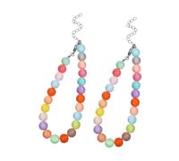 KOMBIUDA 2pcs Adjustable Beaded Dog Collar Lightweight Resin Pet Necklace for Puppies Kittens Candy Color Non Fading Jewelry Accessory for Weddings Festivals