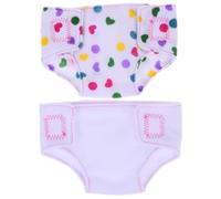 KOMBIUDA 2pcs Adjustable Doll Diapers for Dolls Reusable Underwear with Cute Designs for Pretend Play and Nurturing Moments for Imaginative Play