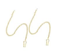 KOMBIUDA 2pcs Adjustable Gold Pocket Watch Chains for Men Women Necklace Making Chains for Vest Wallet Multiuse Replacement Accessories with Chic Modern Design