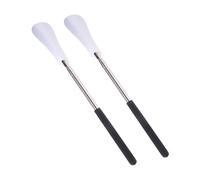KOMBIUDA 2pcs Adjustable Handle Stainless Steel Shoehorn Extra Long Retractable Shoe Horn Tool for Boots Shoes Ergonomic Design Relieves Back for Elderly Pregnant