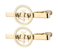 KOMBIUDA 2pcs Advocate Lawyer Emblem Tie Clips, Golden Stainless Steel Tie Clip for Professional Suit Accessories, Justice Scale Logo Men Jewelry