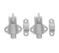 KOMBIUDA 2pcs Aluminum Spring Loaded Self-Locking Latch Bolt for Wooden Doors Cabinets Windows, Silver Automatic Spring Pin Lock Suitable for Home and Shed Gate Hardware